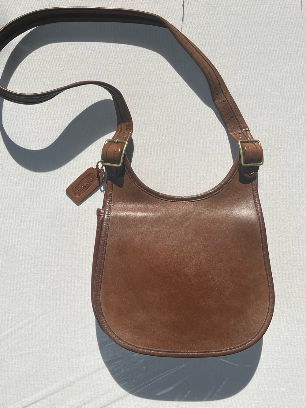 Vintage Coach Saddle Bag Small - Style 9205 - Tabac